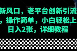 赚钱项目流量新风口，老平台创新引流隐藏玩法，操作简单，小白轻松上手，日入2张，详细教程12-24冒泡网