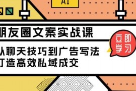 每日（13989期）朋友圈文案实战课：从聊天技巧到广告写法，打造高效私域成交01-17中创网