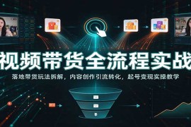 短视频带货全流程实战课：落地带货玩法拆解，内容创作引流转化，起号变现实操教学