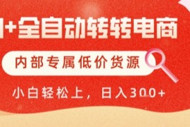 AI全自动转转电商，彻底解放双手，专属低价货源，单日轻松变现5张+【揭秘】