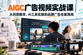 AIGC广告视频实战课｜从创意脚本、AI工具实操到品牌广告全案落地