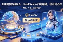 （18655期）AI 电商实战课2.0｜LinkPix 从入门到精通，提示词心法 + 数字人广告，低成本出片