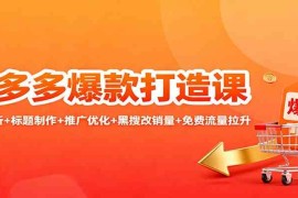 拼多多爆款打造课：竞品分析+标题制作+推广优化+黑搜改销量+免费流量拉升