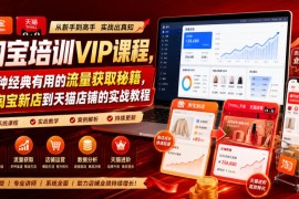 淘宝培训VIP课程，各种经典有用的流量获取秘籍，从淘宝新店到天猫店铺的实战教程（更新08月12日）