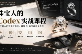 珠宝人的Codex实战课程｜JewelryDesign Codex安装入门、AI珠宝设计、爆款二创、多视图生成、电商精修海报全链路教学
