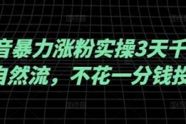 每天抖音暴力涨粉实操3天千粉，自然流，不花一分钱投流，实操经验分享02-26冒泡网