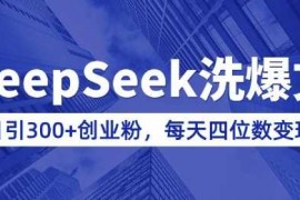 手机创业用DeepSeek洗公众号爆文，日引300+创业粉，做知识付费每天四位数变现(附详细实操教程)02-16冒泡网