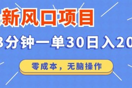 热门项目（14445期）最新短剧项目操作，3分钟一单30。日入2000左右，零成本，无脑操作。03-09中创网