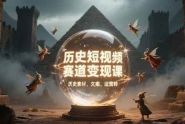 （15386期）历史短视频赛道变现课，百集素材库应用，文案剪辑技巧，账号运营全案