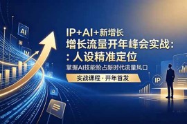 （18530期） IP+AI+新增长 流量开年 峰会实战：人设精准定位 掌握AI技能抢占新时代流量风口