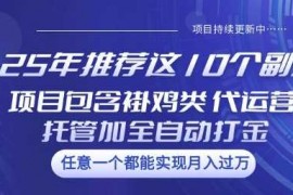 手机项目25年推荐这10个副业项目包含褂鸡类、代运营托管类、全自动打金类【揭秘】03-04冒泡网