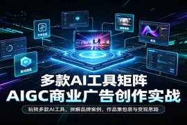 AIGC商业广告创作实战：玩转多款AI工具，拆解品牌案例，作品集包装与变现思路