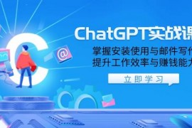 2024最新（13964期）ChatGPT实战课程，掌握安装使用与邮件写作，提升工作效率与赚钱能力01-14中创网