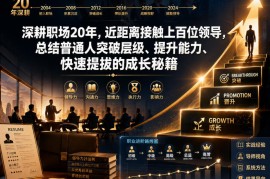 付费文章：深耕职场20年，近距离接触上百位领导，总结普通人突破层级、提升能力、快速提拔的成长秘籍（全网独家干货）