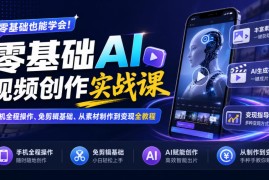 零基础AI视频创作实战课｜手机全程操作、免剪辑基础、从素材制作到变现全教程​