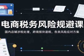 电商税务风险规避课：国内店铺涉税处理，跨境报关退税，各类风险应对方案