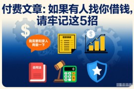 付费文章：如果有人找你借钱，请牢记这5招