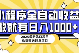 手机创业（14570期）25年最新风口，小程序自动推广，，稳定日入1000+，小白轻松上手03-18中创网