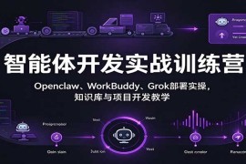 智能体开发实战训练营：Openclaw、WorkBuddy、Grok部署实操，知识库与项目开发教学