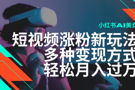 赚钱项目最新风口蓝海项目，小红书AI美女短视频涨粉玩法，多种变现方式轻松月入过万02-07福缘网