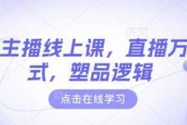 最新项目最新主播线上课，直播万能公式，塑品逻辑03-17冒泡网