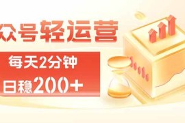 （19782期）公众号轻量化掘金项目，两分钟极简操作日稳收益 100-200+