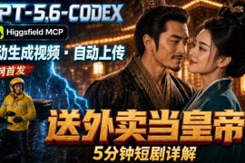 （19540期）GPT-5.6 Codex+Higgsfield MCP：一条指令生成5分钟短剧并自动上传YouTube（油管）