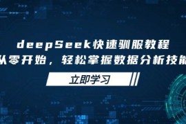 热门项目deepSeek快速驯服教程，从零开始，轻松掌握数据分析技能03-15福缘网