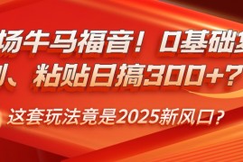 2025最新职场牛马福音！0基础复制、粘贴日搞300+？这套玩法竟是2025新风口？02-16福缘网