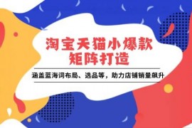 手机创业（13882期）淘宝天猫小爆款矩阵打造：涵盖蓝海词布局、选品等，助力店铺销量飙升01-21中创网