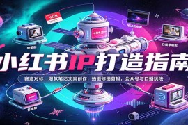 小红书IP打造指南：赛道对标，爆款笔记文案创作，拍摄修图剪辑，公众号与口播玩法