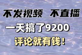 创业项目不发作品不直播，评论就有钱，一条最高10块，一天搞了920002-07福缘网