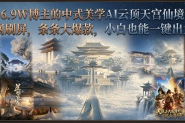 抖音6.9W博主的中式美学AI云顶天宫仙境教学，全网刷屏，条条大爆款，小白也能一键出大片