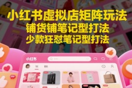 小红书虚拟店矩阵玩法，铺货铺笔记型打法，少款狂怼笔记型打法