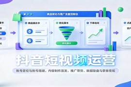 抖音短视频运营：账号定位与账号搭建，内容制作宣发，推广带货、数据复盘与获客变现