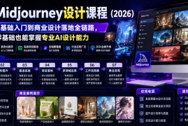 AI Midjourney设计课程（2026），从零基础入门到商业设计落地全链路，零基础也能掌握专业AI设计能力（更新1007）