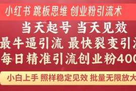 2025最新（14222期）小红书巧用跳板思维每日暴力引流400＋精准创业粉小白福音效果拉满&#8230;02-18中创网