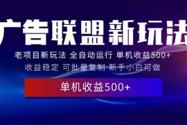 每日（13965期）2025全新广告联盟玩法单机500+课程实操分享小白可无脑操作01-11中创网