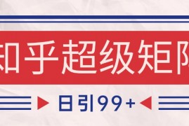 知乎超级矩阵玩法引流高质量精准粉SEO覆盖 日变现4000+