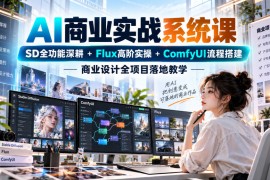 AI商业实战系统课｜SD全功能深耕+Flux高阶实操+Comfyui流程搭建，商业设计全项目落地教学