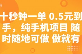 每天十秒钟一单0.5元到手，纯手机项目随时随地可做做就有03-13福缘网