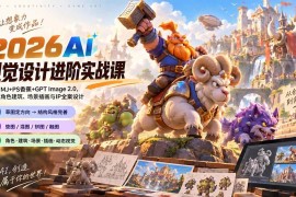 （20852期）2026AI视觉设计进阶实战课-更新1007：学习MJ+PS香蕉+GPT Image 2.0，完成角色建筑、场景插画与IP全案设计