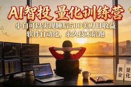 （20433期）AI智投EA量化训练营【第三期】，多策略智投+防爆技术+趋势分析 ，轻松上手，矩阵放大，长期稳定。
