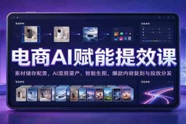 电商AI赋能提效课：素材储存配置，AI混剪量产、智能生图，爆款内容复刻与投放分发