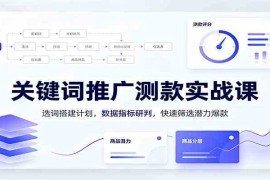 关键词推广测款实战课：选词搭建计划，数据指标研判，快速筛选潜力爆款
