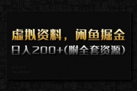 每日虚拟资料，闲鱼掘金，日入200+(详细教程+全套资源)02-28冒泡网