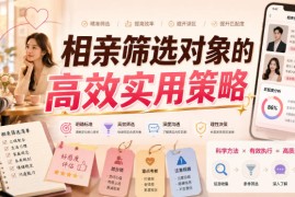 付费文章：相亲筛选对象的高效实用策略