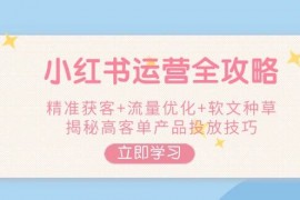 每日（14207期）小红书运营全攻略，精准获客+流量优化+软文种草，揭秘高客单产品投放技巧02-17中创网