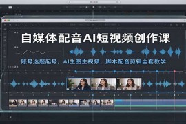 自媒体配音AI短视频创作课：账号选题起号，AI生图生视频，脚本配音剪辑全套教学