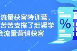 每天实体流量获客特训营，​别再苦苦支撑了赶紧学会流量营销获客02-16冒泡网